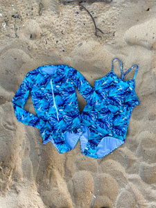 Daintree Floral (Aqua & Blue) Swimwear